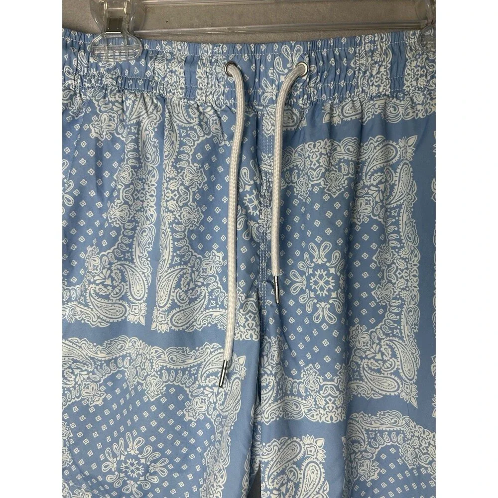 Slate & Stone Blue Paisley Swim Trunks | Resort Beach Shorts‎ | Size L
